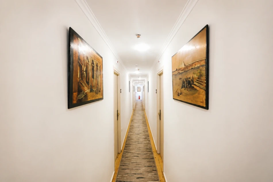 Interior corridor aboard Sila Dahabiya Nile Cruise