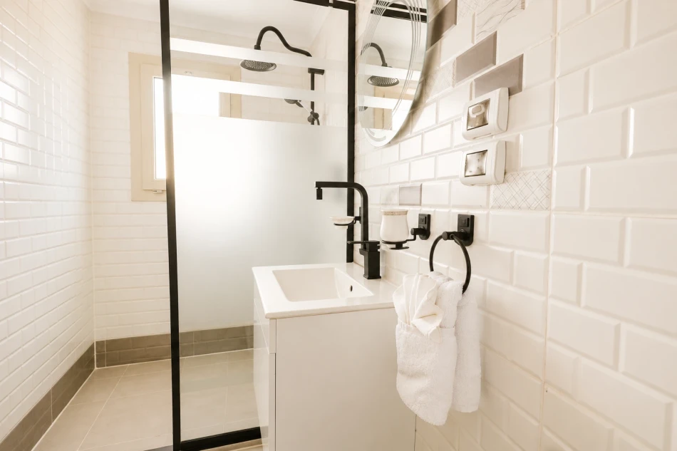 Private cabin bathroom with shower aboard Sila Dahabiya Nile Cruise