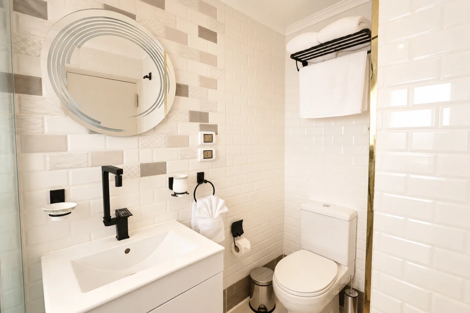 Bathroom interior aboard Sila Dahabiya Nile Cruise