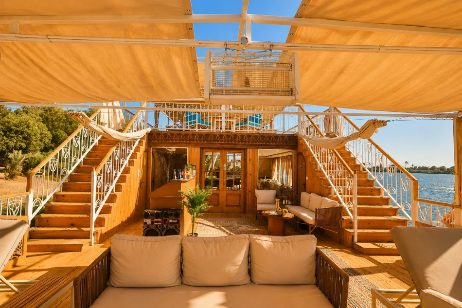 Entrance area aboard Sila Dahabiya Nile Cruise