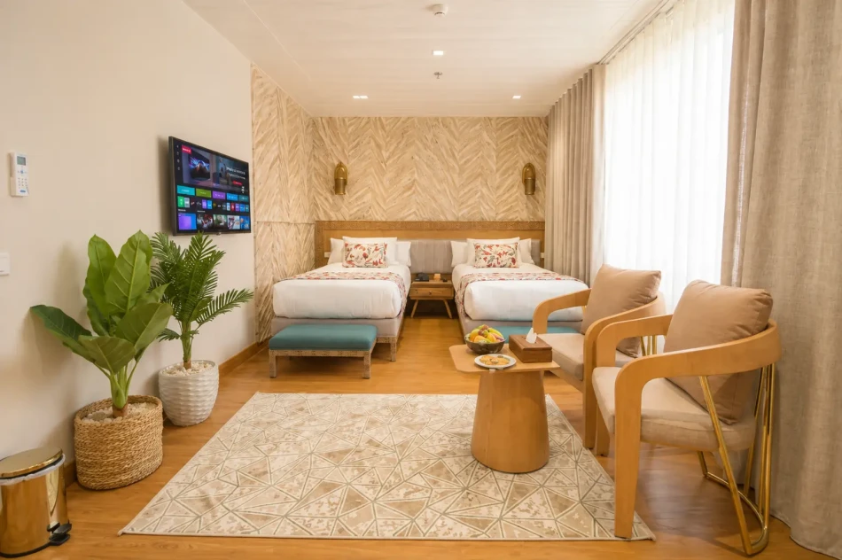 Twin suite Interior aboard Nayera Dahabiya Nile Cruise