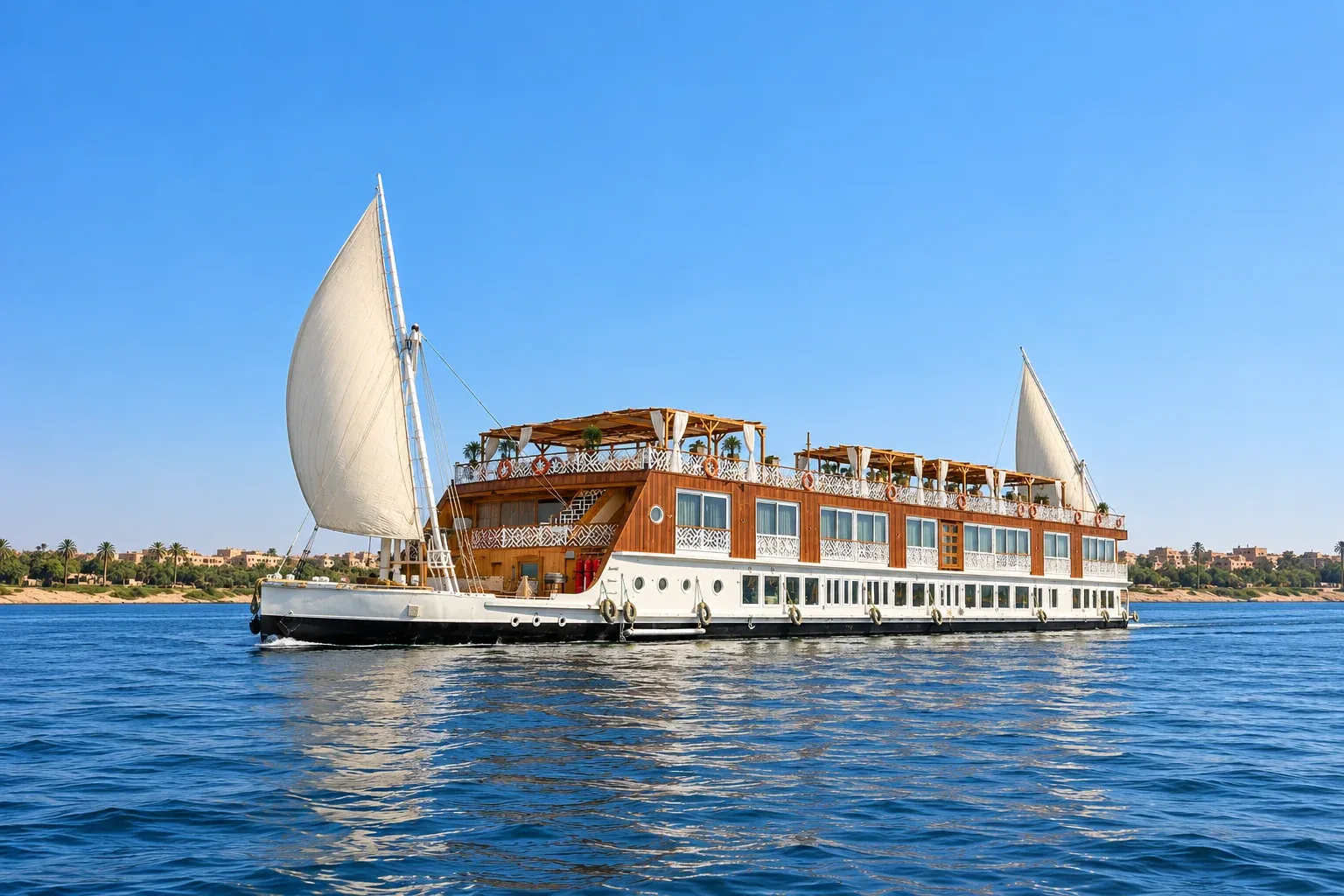 Merit II Dahabiya Nile Cruise sailing on the Nile River